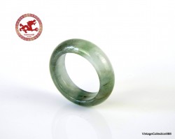 Natural Jade Ring US 5.25 - 15.9mm,  Translucent Icy Green natural Jadeite Jade Ring,  Certified Untreated Undyed