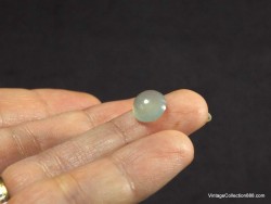 Jade cabochon 3 ct Icy clear cloud texture. Natural Jade Jadeite "Grade A",  Untreated Jade cabochon for ring -JB624