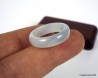 Natural White Bluish Jade Ring US 8.5 - 18.6m,  white and blue Jadeite Jade band ring,  natural jadeite jade ring