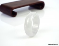 Natural White Jade Ring US...