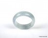 Jade Ring Band US 8.75 - 18.7mm,  Natural White Bluish Jade ring,  white and blue Jadeite ring for women and girl.
