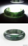 Anillo de Jade Natural verde US 6.75 - 17.2mm, anillo Jade Jadeíta verde y gris traslúcido