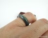 Natural Jade Ring US 6.75 - 17.2mm,  translucent Green Grey Jade Ring,  Untreated Undyed Jadeite Jade Ring