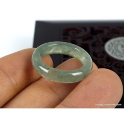 Anillo de jade verde helado, tamaño 7,75-17,8 mm, anillo de jadeíta verde helado transparente translúcido natural