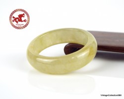 Natural Yellow Jade Ring US 9.25 - 19.2mm,  Yellow Jadeite Jade Ring,  Untreated Undyed Jadeite Jade Ring