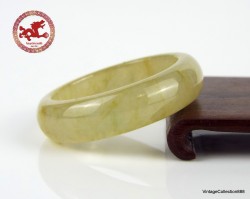 Natural Yellow Jade Ring US 9.25 - 19.2mm,  Yellow Jadeite Jade Ring,  Untreated Undyed Jadeite Jade Ring