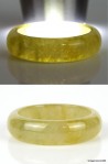 Natural Yellow Jade Ring US 9.25 - 19.2mm,  Yellow Jadeite Jade Ring,  Untreated Undyed Jadeite Jade Ring