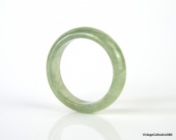 Anillo de jade natural, talla US10,25-20 mm, anillo de jade jadeíta natural verde claro helado, certificado sin tratar