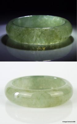 Anillo de jade natural, talla US10,25-20 mm, anillo de jade jadeíta natural verde claro helado, certificado sin tratar