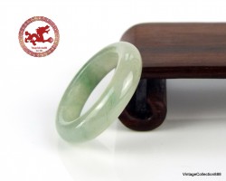 Natural Jade Ring US 4.75,  Icy Green Jade Ring,  Icy Jadeite Jade Ring with green spot,  Untreated,  small size 15.5mm