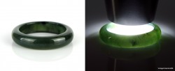 Anillo de jade verde intenso de 8,5 a 18,5 mm de jadeíta verde oscuro natural, anillo de jade certificado