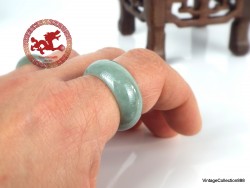 Anillo de jade verde natural de 12,75 a 22 mm de ., anillo de jadeíta certificado, anillo de pulgar para hombre