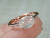 Translucent Jade Ring,  Icy Jadeite Jade certified,  rose gilded silver ring with zircons,  adjustable,  Jade ring and rose gold