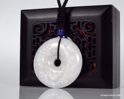 White Jade Disc Pendant...