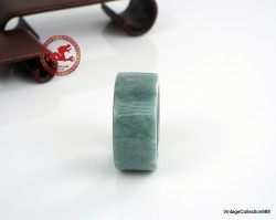 Natural Green Jade Ring US 13-22.2mm Straight Cut Men's Thumb Ring,  archer jade ring,  thumb jade ring,  thumb jade