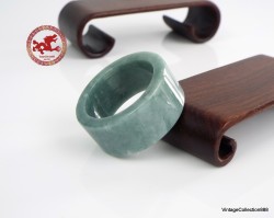 Natural Green Jade Ring US 13-22.2mm Straight Cut Men's Thumb Ring,  archer jade ring,  thumb jade ring,  thumb jade