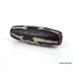 Old,  Rare and cracked DZI bead "Pestle for subduing demons",  tibetan Dzi stone bead,  prayer tibetan bead