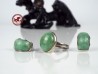 Ring & Earrings set of green Jade and Silver 925,  Jadeite variety stone Natural, Size US7.75 - ES16- FR56- UK Q- DE18