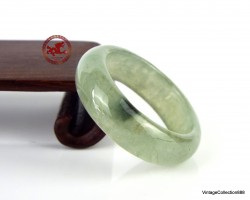 Natural Icy green Jadeite Jade ring US 9.75 - 19.7mm,  Translucent light Green Jadeite,  Untreated certified ring