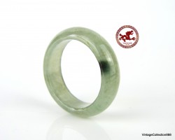 Natural Icy green Jadeite Jade ring US 9.75 - 19.7mm,  Translucent light Green Jadeite,  Untreated certified ring