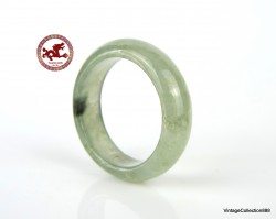 Natural Icy green Jadeite Jade ring US 9.75 - 19.7mm,  Translucent light Green Jadeite,  Untreated certified ring