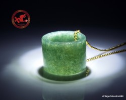 Natural jadeite jade pendant,  jade green handmade Circle tube ring,  Jade necklace for men or women