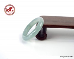 Greenish Blue Jade Ring US 7.75 - 18mm,  Natural light blue Jadeite Jade Ring,  Certified Jade ring,  Icy bluish jadeite