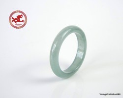 Greenish Blue Jade Ring US 7.75 - 18mm,  Natural light blue Jadeite Jade Ring,  Certified Jade ring,  Icy bluish jadeite