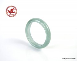 Greenish Blue Jade Ring US 7.75 - 18mm,  Natural light blue Jadeite Jade Ring,  Certified Jade ring,  Icy bluish jadeite