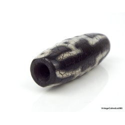 Old,  Rare and cracked DZI bead "Pestle for subduing demons",  tibetan Dzi stone bead,  prayer tibetan bead