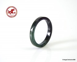 Natural Jadeite Jade ring Green translucent and high gloss US 7.5 - 17.6mm,  straight cut Jade slim ring