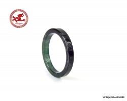 Natural Jadeite Jade ring Green translucent and high gloss US 7.5 - 17.6mm,  straight cut Jade slim ring