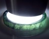 Natural Jadeite Jade ring Green translucent and high gloss US 7.5 - 17.6mm,  straight cut Jade slim ring