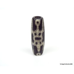 Old,  Rare and cracked DZI bead "Pestle for subduing demons",  tibetan Dzi stone bead,  prayer tibetan bead