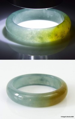 Natural Jadeite Jade ring US 8 - 18.1mm,  Bluish Green and Yellow translucent and high gloss Jade ring,  Certified Jadeite