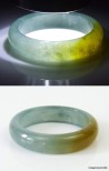 Anillo de Jade Jadeíta Natural US 8 - 18.1 mm, Anillo de Jade verde azulado y amarillo translúcido certificada