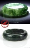 Anillo de jade verde oscuro natural talla US 7,75 - 17,9 mm, banda de anilllo con certificado