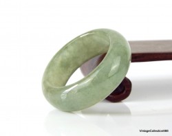 Anillo de jade verde helado talla US 9,75 - 19,7mm, anillo de jade jadeíta verde translúcido natural y certificado