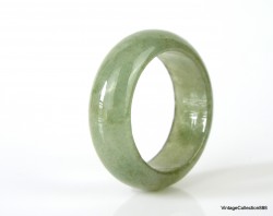 Icy Green Jade Ring US 9.75 - 19.7mm,   Natural translucent Green Jadeite Jade Ring,  Certified Jade ring