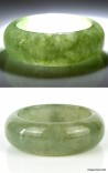 Anillo de jade verde helado talla US 9,75 - 19,7mm, anillo de jade jadeíta verde translúcido natural y certificado