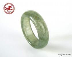 Natural Icy green Jade Ring US 8.5 - 18.6mm,  Translucent light Green Jadeite,  Untreated certified,  jade ring