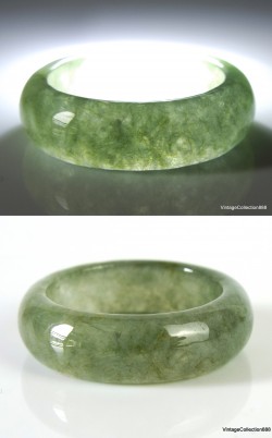 Natural Icy green Jade Ring US 8.5 - 18.6mm,  Translucent light Green Jadeite,  Untreated certified,  jade ring