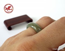 Natural Icy green Jade Ring US 8.5 - 18.6mm,  Translucent light Green Jadeite,  Untreated certified,  jade ring