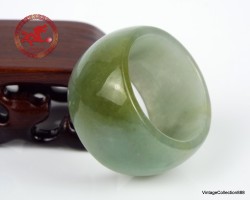 Natural Jade Ring US 11.5 - 21mm,  Natural Green & Yellow Jadeite Jade Ring,  Natural translucent Jade ring Certified,  man