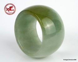 Natural Jade Ring US 11.5 - 21mm,  Natural Green & Yellow Jadeite Jade Ring,  Natural translucent Jade ring Certified,  man