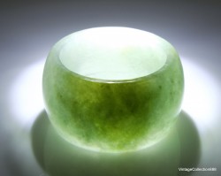 Natural Jade Ring US 11.5 - 21mm,  Natural Green & Yellow Jadeite Jade Ring,  Natural translucent Jade ring Certified,  man