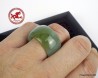 Anillo de jade natural, talla US11,5 - 21mm, anillo de jade jadeíta natural verde y amarillo, anillo de jade translúcido natural