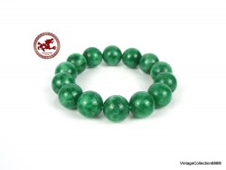 Manzana pulsera de cuentas de jade verde 14mm, verde jadeíta Jade pulsera de cuentas de estiramiento, brazalete de jade