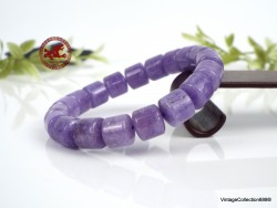 Lavender Jade barrel beaded Bracelet 10mm,  purple Jadeite Jade bead stretch Bracelet,  bangle for woman or men