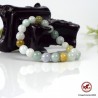 Brazalete de Jade Jadeíta natural multicolor. Pulsera de cuentas de 8mm para mujeres y hombres.